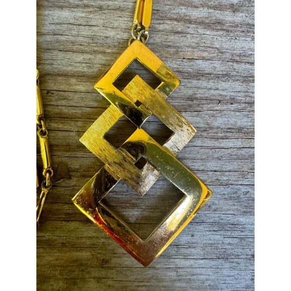 Vintage Monet 1960s Runway Statement Mid Century Pendant Necklace - Picture 2 of 8